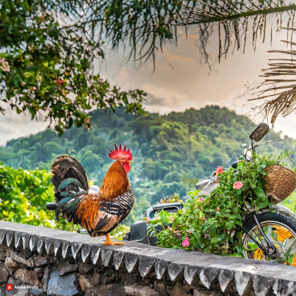 Firefly A Hen Sit On The Wall And Looking For His Master; Image Taken From Motorcycle Salon 10410